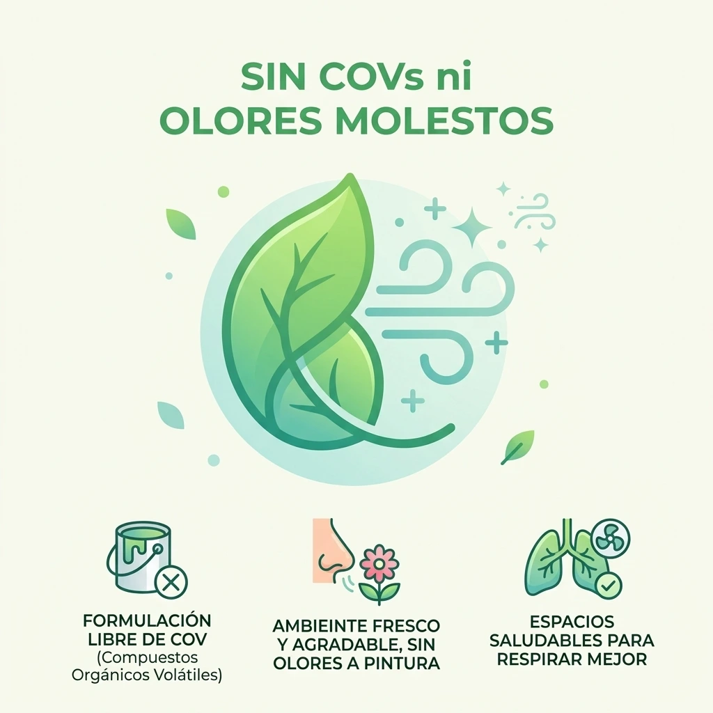 pintura sin olor, baja en COVS